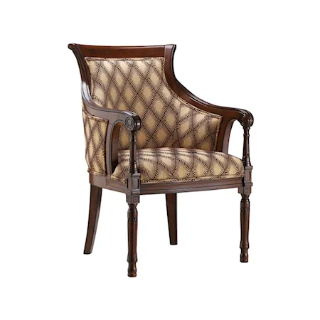 Accent Chair with Hypnotize Latte Fabric
